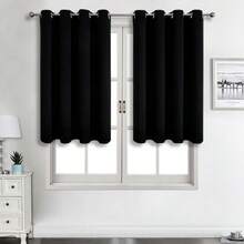 1 件或 2 件遮光窗帘，顶部环眼，卧室/客厅/阳台门隔热短窗帘，流行隐私窗帘，多种尺寸的简约遮光窗帘，秋季装饰，秋季装饰，房间装饰