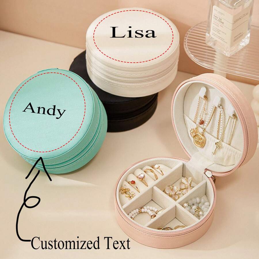 1pc/5pcs/10pcs/20pcs/30pcs Customized Jewelry Storage Box, Personalized With Name, Letter, Anniversary Date, Perfect Gift For Girlfriend/Anniversary, Fashionable, Colorful, Casual, Minimalist, Personalized, Unique, Ideal Gift For Girlfriend, Family, Friend, Suitable For Valentine's Day, Birthday, Graduation, Wedding, Gala