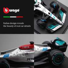 Burago 1/43 Mercedes-AMG F1 W13 E Performance #63 George Russell y W14 E Performance #44 Lewis Hamilton Modelo de coche de aleación, juguete de coche de colección fundido, regalo de cumpleaños, decoración de adornos - Mercedes-Benz W13 E Performance n.° 63 (18-38065) - Ver 4