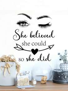 1pc Inspirational Wall Stickers Quotes Letter Wall Art Stickers Motivational Removable Wall Decor Positive Word Butterfly Decals Peel And Stick For Bedroom Living Room Back To School Supplies, Black Wall Stickers, Wall Decal, Vinyl Decal For Home Decorations, Rama Decoration Stickers Gifts Birthday Graduation