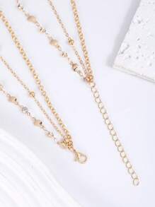 Vogue Whisper 1 szt. Modny prosty naszyjnik z muszli i konika morskiego, wielowarstwowy naszyjnik Y dla kobiet, odpowiedni na prezenty urodzinowe i do codziennego noszenia