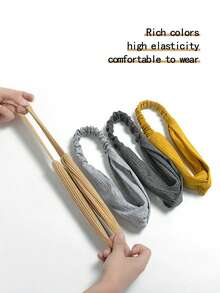 5/10pcs Classic Criss-Cross Knitted Headband Facial Wash Elastic Headwrap Solid Color Absorbent Fashion Handmade Hairband For Women, Multiple Colors Available, Hair Accessories Fall Winter Hair Band For Vacation Outfits Woman Elegant Scarf Women Bandana Soft Headwrap - Multicolor - View 6