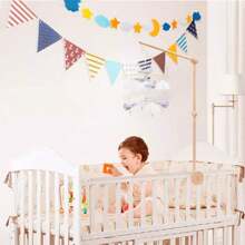 1PC Wooden Crib Holder, Detachable, Adjustable Baby Crib Mobile Arm, Cute Cloud And Bear Design, Hanging Baby Crib Attachment For Nursery Decor, Cot Bed Bell, Wind Chimes, Music Box Attachment