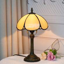 8-Inch Stained Glass Table Lamp, Retro Style Design, Suitable For Bedroom, Dormitory, Office, Study And Other Home Decoration Art (Excluding Led Bulbs)