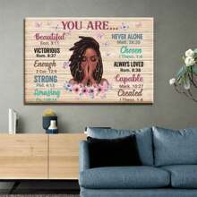 Vintage African American Wall Art - Christian Gifts For Women, African Americans, - Inspiration Black Art - Spiritual Scripture Christian Wall Decor- Magic Poster - Bible Verse Wall Art