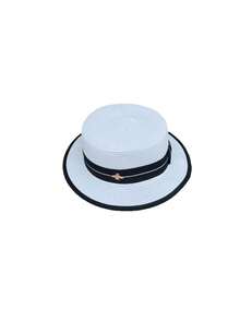 1 sombrero de paja de unicolor para mujer, estilo callejero elegante vintage bohemio, adecuado para verano, playa, vacaciones, protección solar, ala ancha, parte superior plana, apto para salir diario y compras
