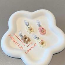 Pandantiv ursuleț de pluș cu dop anti-praf, port de încărcare și dop pentru port de date, compatibil cu porturile smartphone-urilor Apple și Type-C