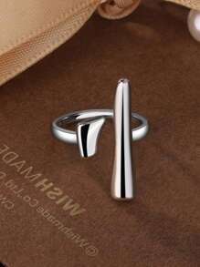 1 pieza Anillo casual de lujo minimalista de acero inoxidable