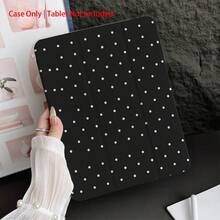 波尔卡圆点 1 件波尔卡圆点图案保护性对开式桌面保护套 - 适合经典简约风格的情侣，带笔架，兼容 iPad 10.9/10.2/Air 5th Gen/Pro11/10th/9.7/Air 2/iPad（7th Gen）/iPad（8th Gen）/iPad Air 4/5/iPad Pro 11/iPad 10th 代 10.9 英寸 2022 智能保护套/iPad Air 13(M3 2025)/iPad Air 11(M3 2025)/iPad Air 11(M3 2025)/iPad 11(A16 2025)，自动睡眠/唤醒功能/时尚平板电脑配件 - 黑色 - 查看 7