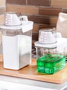 1pc Airtight Food Storage Container For Pet Food, Grain, Cat Litter, Large Capacity With Measuring Scale Lid And Carry Handle, Variety Of Sizes Available