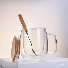 4 Pieces, 17oz/500ml,Double Walled Insulated Cup, Heat-Resistant, Transparent Coffee Cup With Handle, Suitable For Tea, Coffee, Latte, Cappuccino, Espresso, Iced Tea - Versatile For Various Holidays, The Best Gift For Boyfriends And Girlfriends. - 透明的 - 查看 6