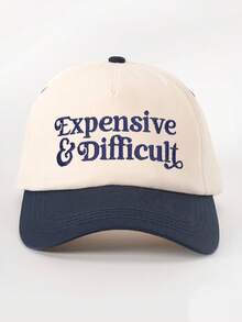 1 件女式刺绣“昂贵”拼色棒球帽，可调节户外防晒休闲帽，适合春秋旅行、海滩、男女通用 Y2K 风格青年遮阳帽