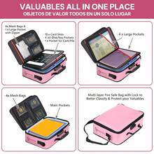 ​​4800°F Fireproof School Document Bag With Lock - 17x12x5 Inch Waterproof Organizer For Homework, Certificates & Supplies | Multi-Pocket Anti-Theft Design | Valentine - 粉色 - 查看 3