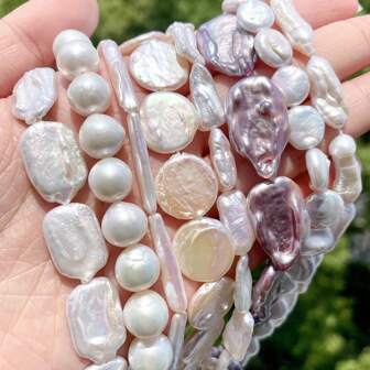 5pcs AA Natural Freshwater Baroque Faux Pearl Multicolor Round Stick Asymmetrical Loose Spacer Faux Pearl Beads For Jewelry Making DIY Elegant Bracelets Necklace Earrings For Women Gifts