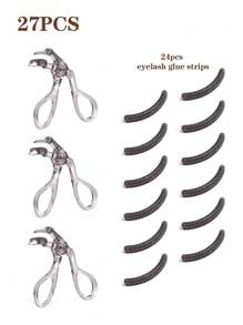 1pc Frameless Eyelash Curler With Silicone Refill Pad, Suitable For All Eye Shapes, Lasts All Day Curl, Easy To Operate, Gentle Lash Lifting Makeup Tool