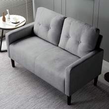 Nivtlpre Modern Compact Loveseat Sofa - Space-Saving Design With Durable Wood & Iron Frame, 6 Color Options - Light Grey - View 7
