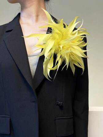 25 厘米手工羽毛多层胸针发夹，时尚 3D 胸针配饰，适合女士服装、帽子、节日