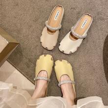 Breathable Closed-Toe Half Slippers For Women, New Outdoor Slippers, Soft Jelly Shoes With Hollow Design