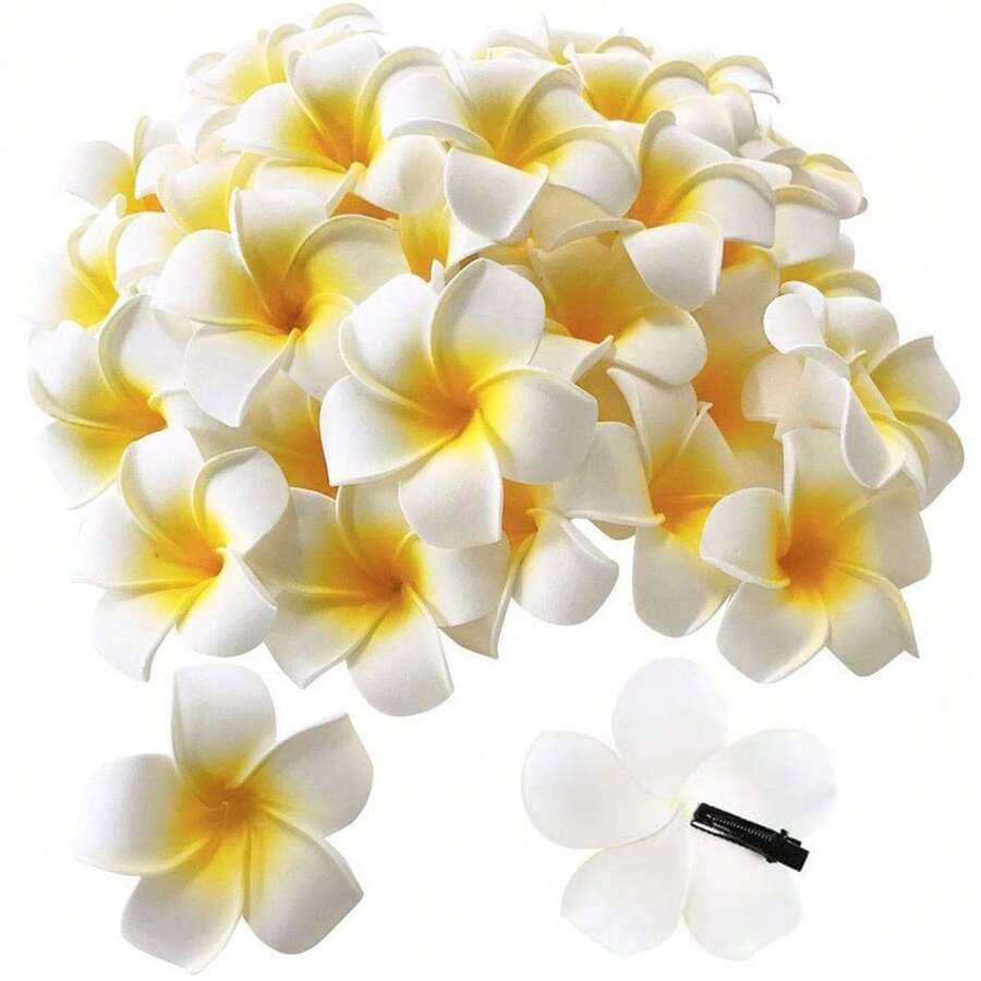 10 Stück gelbe Blumen Haarklammern seitlich Kunststoff Blütenblatt Haarspangen Mode süß Metall Haarklammern Frauen Strand Urlaub Haarzubehör Geschenke
