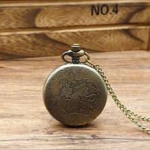 Vintage Classic Large Gear Pocket Watch Necklace, Roman Numeral Dial Quartz Pendant Watch, Retro New Style Gift Watch, Fashionable Casual Antique Pocket Watch