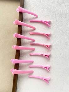 12 件男女通用经典亮黑色简约造型鳄鱼夹，刘海发夹，分层发型，适合剪发和固定头发，不伤发 - 黑色 - 查看 4