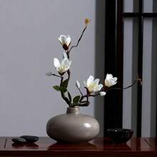 1pc/2pcs/4pcs Artificial Branch Magnolia Flowers, Plastic Flowers, Living Room Table Decoration, Wedding Venue Decoration, Outdoor Garden Decoration, New Year Flower Arrangement Vase Decoration, Home Decoration Gifts