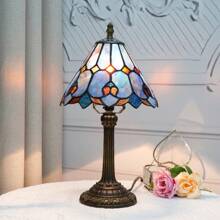 8-Inch Stained Glass Table Lamp, Retro Style Design, Suitable For Bedroom, Dormitory, Office, Study And Other Home Decoration Art (Excluding Led Bulbs)