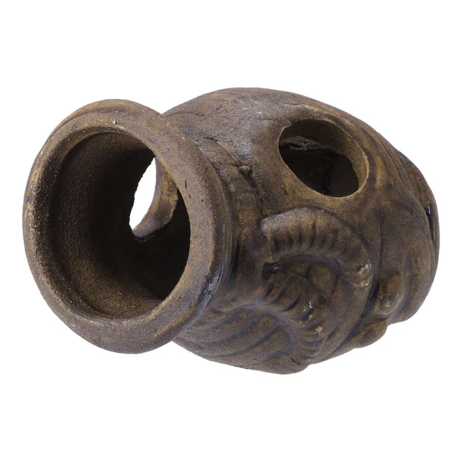 Aquarium Decorations Ceramic Cave, Hiding Cave For Small Fish, Brown, 2.83"X2.17"X3.35"