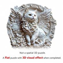 Rompecabezas de madera asimétrico en forma de gato ángel, juguete de rompecabezas único para fiestas, decoración artística, rompecabezas mágico de escritorio, juguete educativo para niños, regalo para el Día de la Madre/Padre, regalo de graduación