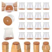 4/8/16/36 قطعة من واقيات أرضية الساق المصنوعة من السيليكون مع وسادات مشطوف - أغطية كراسي خالية من الخدش، سلايدر أثاث، انزلاق سهل، ضوضاء-Re - تناسب الاستخدام المنزلي والمكتبي. (بني فاتح)