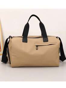 Sac fourre-tout imperméable pour hommes, avec un compartiment à chaussures indépendant, grand sac à bandoulière noir de grande capacité, sac à bandoulière, bagage de couleur unie simple, multifonctionnel, pour les étudiants, les adolescents, les étudiants de première année, la dortoir universitaire, pratique, retour à l'école, vacances, voyage