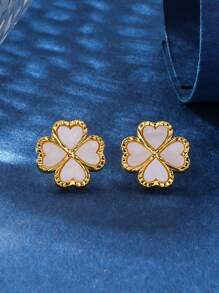 1 Paar Vintage Klee-Ohrringe mit vier Blättern, vielseitig einsetzbare neue Luxus Boutique Ohrringe für Frauen