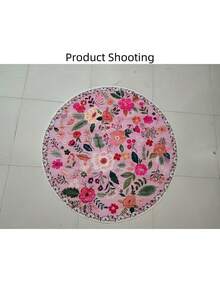 1pc Floral Carpet, Profuse Flowers, Decorative Carpet, Home Decor Carpet, Exquisite Edging, Skin-Friendly, Odorless, Washable Carpet, Rug, Living Room Decor Carpet, Bedroom Decor Carpet, Bathroom Decor Carpet, Study Room Decor Carpet, Wardrobe Decor Carpet - Multicolor - View 7