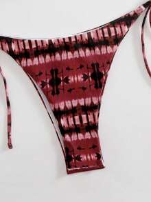 Conjunto de bikini triangular de unicolor sexy, con atar, para playa y verano