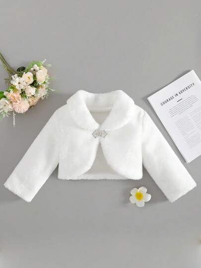 Dziewczęca puszysta kurtka szalowa z długim rękawem, odpowiednia na sukienki, suknie, sukienki księżniczki, odpowiednia na imprezy, występy, uroczystości, parady, przyjęcia urodzinowe, sceny, koncerty