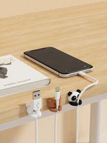 Cute Animal Cable Clips, Cable Organizer For Desktop, Cute Animal Desktop Multi-Function Mouse ,Silicone Cable Clips,Wire Storage Holder, Charger Cord Winder For USB Charging, Car, Tablet Wire Management, Durable And Compact: Tidy Up Your Phone Charging Cables, Earphones, And Various Data Cables,Charging Cable Holder With Protective Cover ,Desk And Bedside Table Management