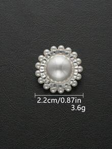 4 قطع/عبوة أزرار معدنية أنيقة دائرية الشكل مرصعة بالراين وخرز اللؤلؤ، أزرار فخمة عصرية بسيطة، أزرار زخرفية للمعاطف والقمصان والسترات الصوفية والجاكيتات، إكسسوارات مجوهرات متعددة الاستخدامات لل- DIY