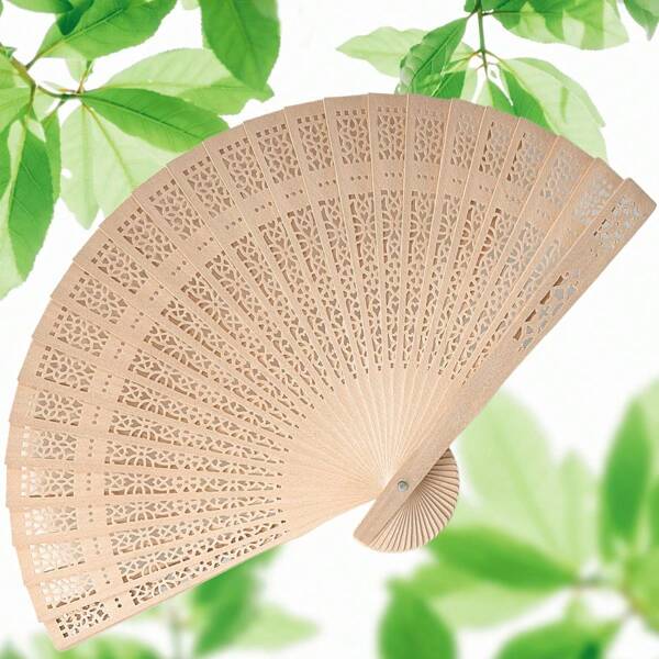 Wooden Folding Fan Hand Held – Japanese Fan With Hollow Pattern Chinese Accessories Folding Handheld Wooden Accessories For Wedding Home Decorations Birthday Gift Bridal Shower Party Favors