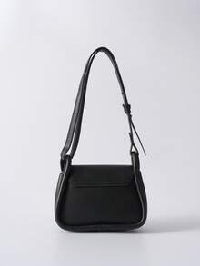 Fashionable & Simple & Versatile & Elegant Solid Color Shoulder Bag For Shopping Winter Gifts - Black - View 5