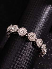 1 pieza Brazalete de plata versátil, de moda, exquisito, lujoso, único y elegante para hombres, apto para uso diario, fiestas, vacaciones, traslados, joyas de festival