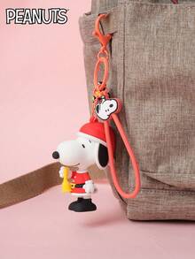 Peanuts 1 PIEZA Llavero con colgante dimensional de  con licencia oficial, serie de invierno, accesorio lindo y creativo de PVC para mochilas, teléfonos móviles, decoración de bolsos, llaveros de coche, regalos de cumpleaños y Navidad
