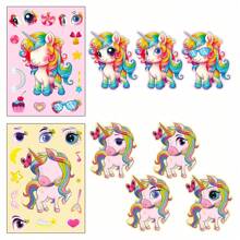 6/12/36 Sheets Make A Face Unicorn Stickers, Make Your Own Rainbow Pony Puzzle Stickers Craft Game Activities For Birthday Party Supplies Art Project Rewards Festival Gifts Birthday Decorations, Back To School, Birthday Gift, Graduation Gift