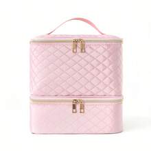 1 pieza Estuche de cosméticos, bolsa de cosméticos, neceser, bolsa de almacenamiento de cosméticos, bolsa de almacenamiento de maquillaje, bolsa de herramientas de maquillaje de gran capacidad y multiuso, portátil, adecuada para dormitorios universitarios, acolchada, de moda, regalo para mamá, para chicas, artículos necesarios para el dormitorio - Multicolor - Ver 20