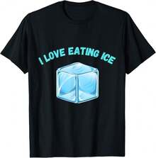 Ice Eater Shirt, I Love Eating Ice, Ice Enthusiast, Frozen T-Shirt Gift For Partner Anniversary Gift For Husband - Black - View 1