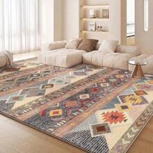 Großer Teppich/Campingdecke geeignet für Innenhof/Innenbereich, mit personalisierten bunten Boho-Mustern, hergestellt aus hochdichtem Material mit rutschfester Unterseite, farbbeständig, abriebfest, sehr saugfähig, geeignet für Holzböden und Außenbereich, leicht zu transportieren, das verstärkte Material bietet ein angenehmes Fußgefühl, Eingangsbereich Dekor Badezimmer Küche Dekor