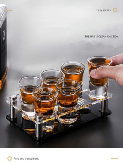 Pudełko akrylowe do przechowywania kubków Bullet, idealne na spotkania rodzinne, stojaki na tace szklane, bary, przezroczyste szkło wielkokalibrowe, stojaki na tace do serwowania piwa, bary, kluby i imprezy dla fanów, stojaki na kubki do wina Bullet, stojaki na kubki do whisky i tequili. - (Aby zapobiec zarysowaniom podczas ekspresowego transportu, produkt jest dostarczany z folią ochronną, która po zerwaniu będzie piękniejsza i bardziej błyszcząca)