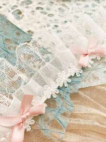 1 码蕾丝配饰织带褶皱头饰蕾丝 DIY 网状蝴蝶结 Lolita 甜美服装配饰 - 彩色 - 查看 10
