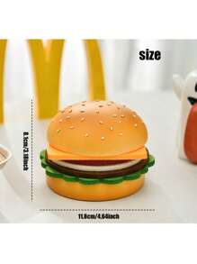 1pc Cute Resin Hamburger Shaped Heat Insulation Pad, 4 Styles Felt Cup Coasters, Multifunctional Decor Item Suitable For Home Desktop, Can Be Given As Small Surprise Gift For Friends