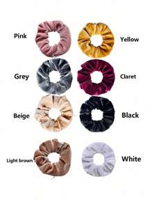 8pcs-Multi-Functional Hair Tie Storage Pouch - Portable Money Hider & Organizer, Non-Waterproof,Zippered Velvet Scrunchie Elastic Hair Tie With Secret Pocket For Keys, Cash, Lipstick,Headset,Accessory Storage - Fashionable Polyester Hair Band Accessory,Secure Money Hide-Away Hair Tie - Anti-Theft, Discreet Storage Band