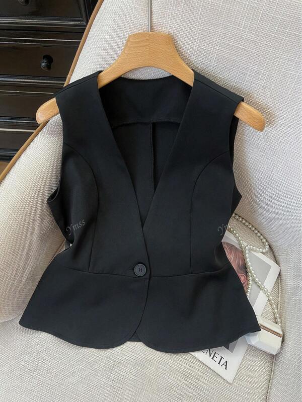 High-End Solid Color Woven Fabric Buttons, Suitable For Commuter Wear